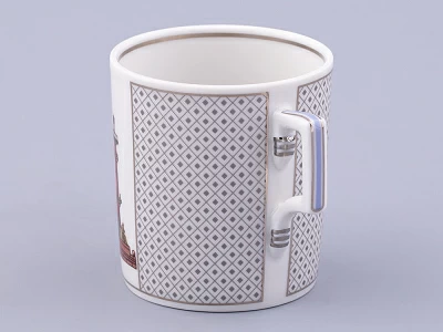 Чашка с блюдцем чайная, форма Гербовая, рисунок Серебряный город 3, арт. 81.32586.00.1 Чашка с блюдцем чайная, форма Гербовая, рисунок Серебряный город 3, арт. 81.32586.00.1