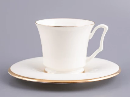 Чашка с блюдцем кофейная 145 мл форма Юлия рисунок Золотая лента арт. 81.17853.00.1, 