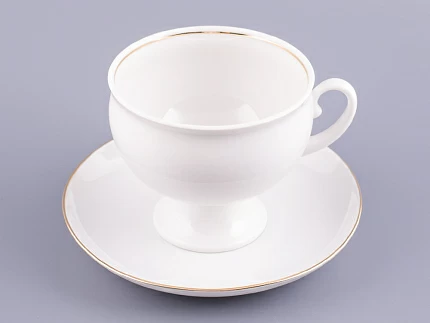 Чашка с блюдцем чайная 360 мл форма Классическая рисунок Золотой кантик арт. 81.15302.00.1 Чашка с блюдцем чайная 360 мл форма Классическая рисунок Золотой кантик арт. 81.15302.00.1
