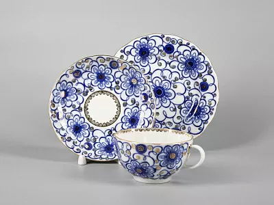 Трехпредметный комплект чайный форма Тюльпан рисунок Вьюнок 250 мл арт. 81.11210.00.1