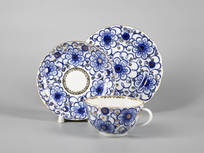 Трехпредметный комплект чайный форма Тюльпан рисунок Вьюнок 250 мл арт. 81.11210.00.1, 