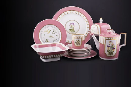 Сервиз чайный Травы на 4 персоны, 14 предметов форма Гербовая, арт 61.21011.00.1