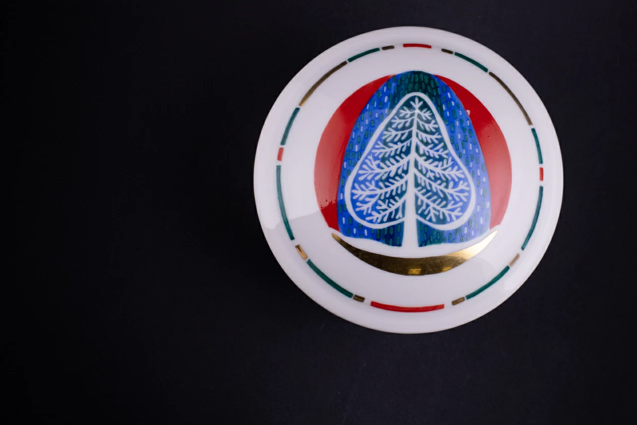 Шкатулка Елочка на форме Круглая, арт 60.05744.00.1,  Шкатулка Елочка на форме Круглая, арт 60.05744.00.1,