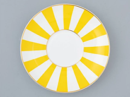 Чашка с блюдцем форма Ландыш рисунок Да и нет (желтый)  арт. 81.16678.00.1