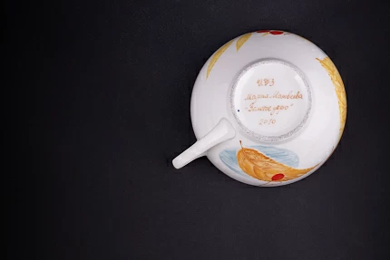 Чашка с блюдцем Золотое утро, на форме Купольная арт 61.21041.00.1 Чашка с блюдцем Золотое утро, на форме Купольная арт 61.21041.00.1