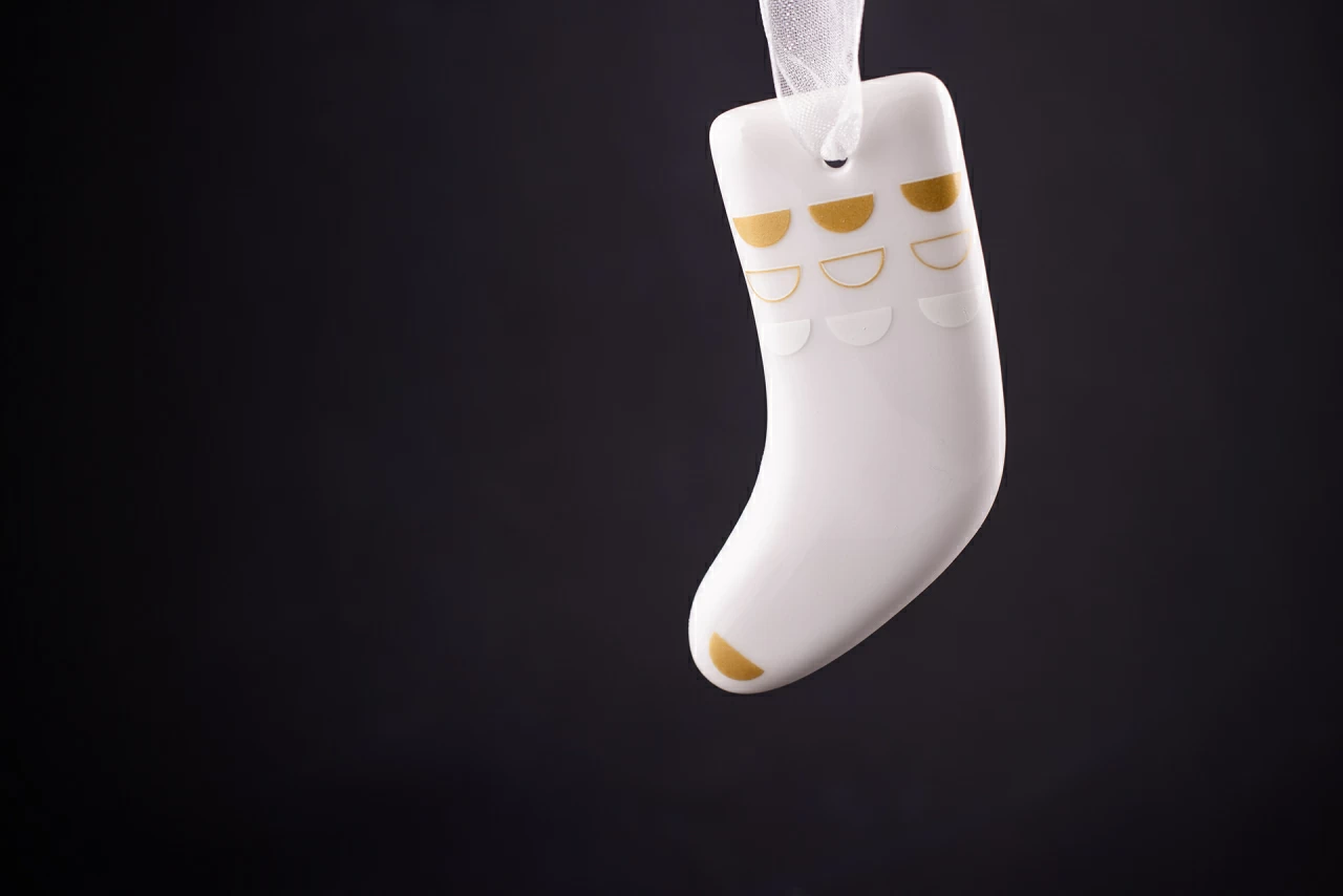 Елочная игрушка Носочек, Металлик, арт 60.16093.00.1, 