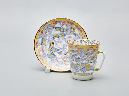 Чашка с блюдцем 165 мл форма Майская рисунок Морозный вечер, арт. 81.10507.00.1