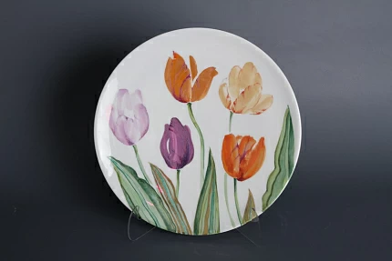 Блюдо декоративное 350 Круглая Тюльпаны  арт. 60.06530.00.1