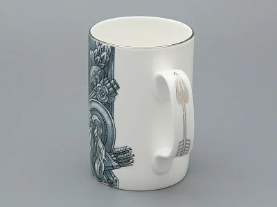 Подарочный набор Бокал с блюдцем и крышкой форма Топ рисунок Слава Веков платина, арт. 81.33063.00.1