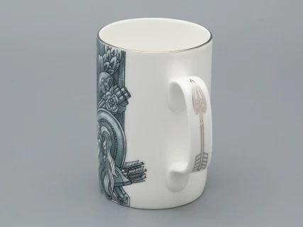 Подарочный набор Бокал с блюдцем и крышкой форма Топ рисунок Слава Веков платина, арт. 81.33063.00.1, 