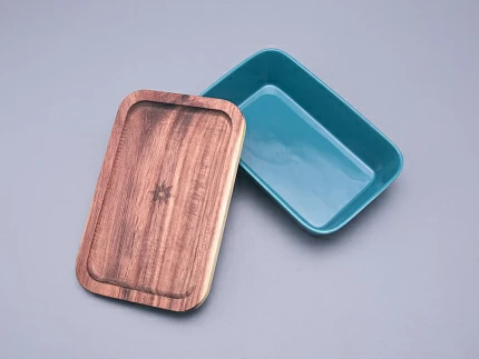 Набор для запекания с деревянной крышкой (2 предмета), в подарочной упаковке, форма Стандартная, рисунок Календа, арт 42.00073.00.1