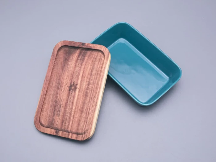 Набор для запекания с деревянной крышкой (2 предмета), в подарочной упаковке, форма Стандартная, рисунок Календа, арт 42.00073.00.1, 