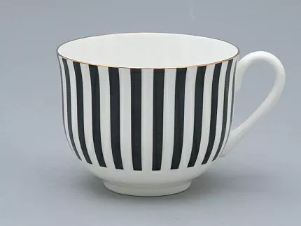 Чашка с блюдцем чайная форма Ландыш рисунок Да и нет Черный, арт. 81.32283.00.1