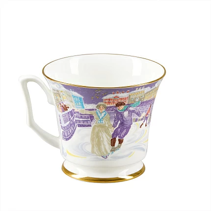 Сервиз чайный форма Юлия рисунок Серебряные коньки, 6 персон 14 предметов арт. 81.29098.00.1