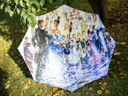 Зонт-трость рисунок Бал Пушкинских героев Фиолетовый арт. 41.00189.02, 