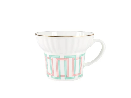 Чашка с блюдцем кофейная 155 мл.,  форма Волна,  рисунок Геометрия 4 арт. 81.27010.00.1, 