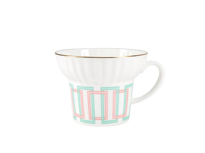 Чашка с блюдцем кофейная 155 мл.,  форма Волна,  рисунок Геометрия 4 арт. 81.27010.00.1, 