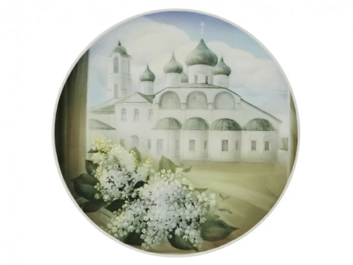 Блюдо декоративное 450 мм форма Круглая рисунок Весна в монастыре арт. 80.91234.00.1, 