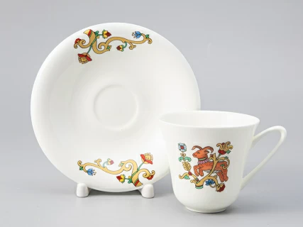 Чашка с блюдцем чайная 200 мл форма Сад рисунок Русские сказки. Козленок арт. 81.28415.00.1, 