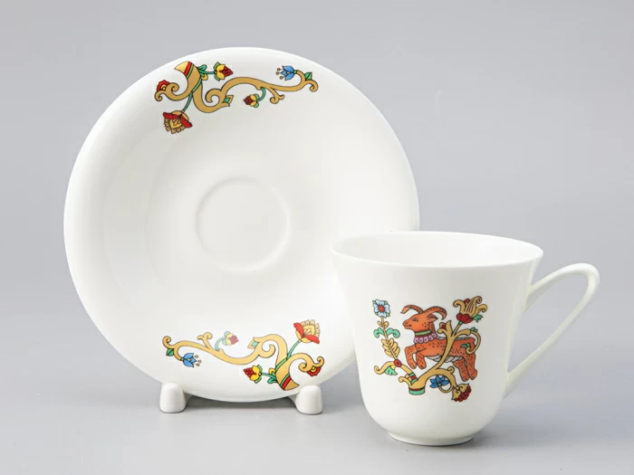 Чашка с блюдцем чайная 200 мл форма Сад рисунок Русские сказки. Козленок арт. 81.28415.00.1, 