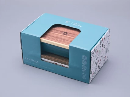 Набор для запекания с деревянной крышкой (2 предмета), в подарочной упаковке, форма Стандартная, рисунок Календа, арт 42.00073.00.1, 