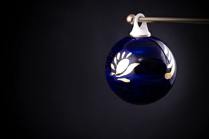 Елочная игрушка Шар, рисунок Синий бархат, арт 60.15221.00.1