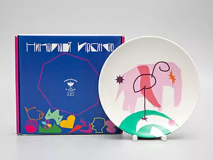 Декоративная тарелка в подарочной упаковке 195 мм, форма Эллипс рисунок Elephant mingo 1, арт. 81.29503.00.1