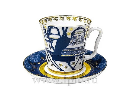 Бокал с блюдцем форма Ленинградский рисунок Колокола 360 мл арт. 81.15204.00.1