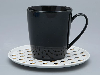 Чашка с блюдцем чайная форма Колокол рисунок Балтийский берег 1, арт. 81.31862.00.1