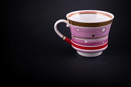 Чашка с блюдцем 220мл, Зима в розовом, форма Банкетная арт 61.21043.00.1