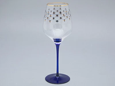 Набор (4 бокала для вина) 380 мл Кобальтовая сетка арт. 14.11001.07 Набор (4 бокала для вина) 380 мл Кобальтовая сетка арт. 14.11001.07