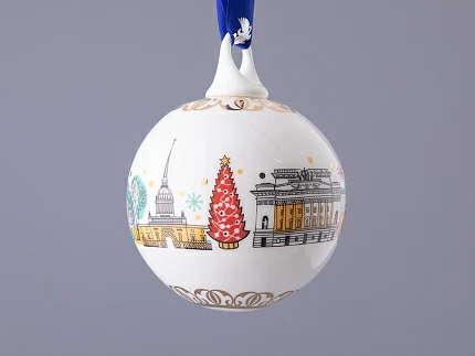 Подарочный набор Ёлочных украшений, форма Шар с петелькой, рисунок Рождественский Петербург, арт. 81.32760.00.1 Подарочный набор Ёлочных украшений, форма Шар с петелькой, рисунок Рождественский Петербург, арт. 81.32760.00.1
