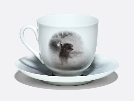 Чашка с блюдцем 180 мл.,  форма  Ландыш, рисунок  Лошадь. Ежик в тумане арт. 81.34550.00.1