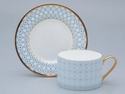 Чашка с блюдцем 250 мл форма Идиллия рисунок Азур 2 арт. 81.26829.00.1,  Чашка с блюдцем 250 мл форма Идиллия рисунок Азур 2 арт. 81.26829.00.1,