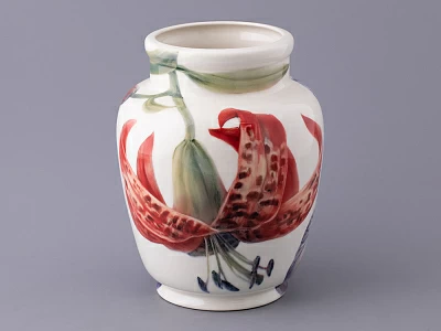 Ваза форма Китайская малого размера рисунок Ирисы Лилия светлый, арт.80.47139.00.1