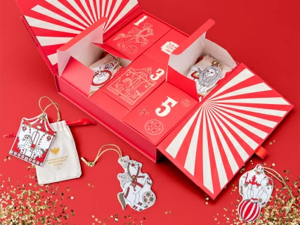 Елочные игрушки 5шт в подарочной упаковке, рисунок Гранд цирк, арт 81.34385.00.1, 