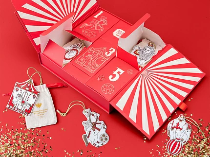 Елочные игрушки 5шт в подарочной упаковке, рисунок Гранд цирк, арт 81.34385.00.1