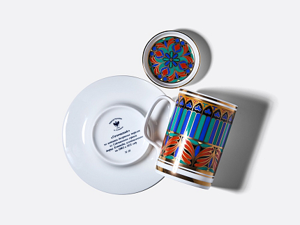 Бокал с блюдцем и крышкой 390 мл в подарочной упаковке, форма Топ, рисунок Готический 10, арт. 81.34169.00.1