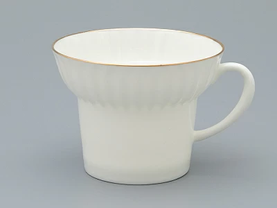 Трехпредметный комплект чайный 155 мл форма Волна рисунок Золотой кантик арт. 81.13550.00.1