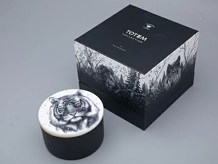 Шкатулка в подарочной упаковке, форма Идиллия, рисунок Тотем. Тигр арт. 81.31652.00.1