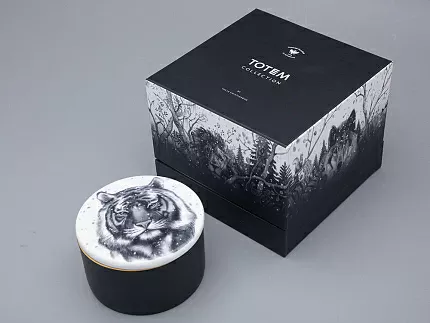 Шкатулка в подарочной упаковке, форма Идиллия, рисунок Тотем. Тигр арт. 81.31652.00.1