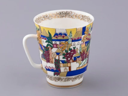 Чашка с блюдцем кофейная 165 мл.,  форма Майская,  рисунок Белые домики арт. 81.13844.00.1, 