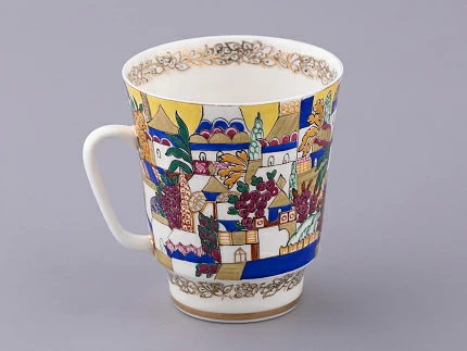 Чашка с блюдцем кофейная 165 мл форма Майская рисунок Белые домики арт. 81.13844.00.1