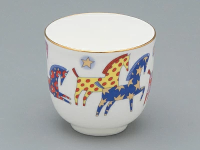 Чашка с блюдцем кофейная форма Ландыш рисунок Год лошади, арт. 81.33974.00.1