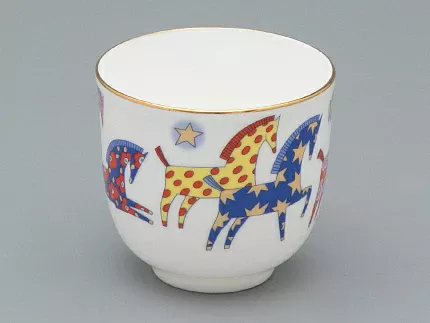 Чашка с блюдцем кофейная форма Ландыш рисунок Год лошади, арт. 81.33974.00.1