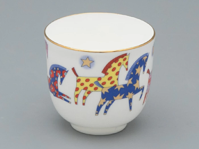 Чашка с блюдцем кофейная форма Ландыш рисунок Год лошади, арт. 81.33974.00.1, 