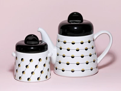 Сахарница форма Колокол рисунок Балтийский берег 2, арт. 80.45181.00.1