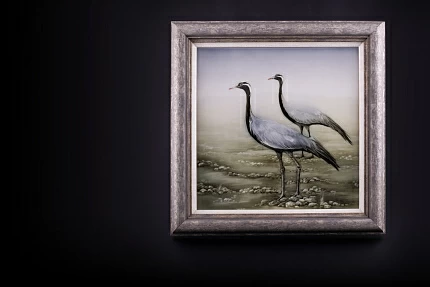 Пласт в багете 350х350 мм, рисунок Журавли арт. 80.88996.00.1