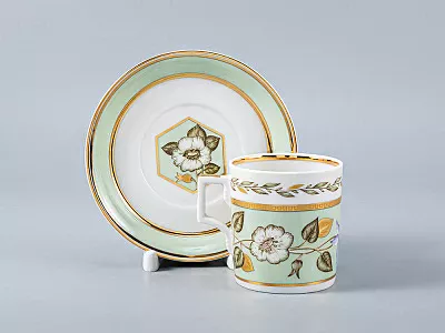 Сервиз чайный форма Гербовая рисунок Нефритовый фон, 6 персон 20 предметов, арт. 81.20900.00.1