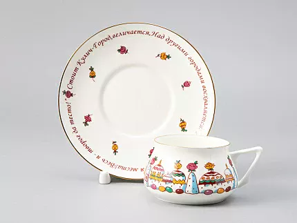 Чашка с блюдцем кофейная форма Билибина 1 рисунок Кулич-город арт. 81.16101.00.1